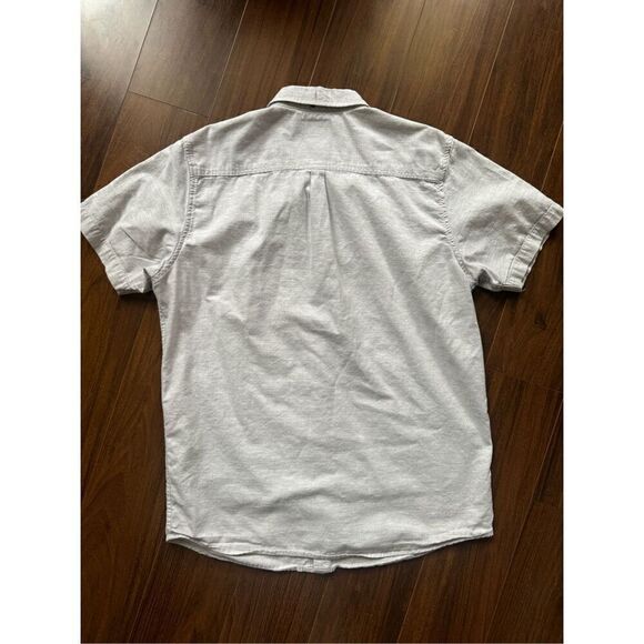Rip Curl M grey heather front button shirt sleeve collared shirt - Picture 4 of 4